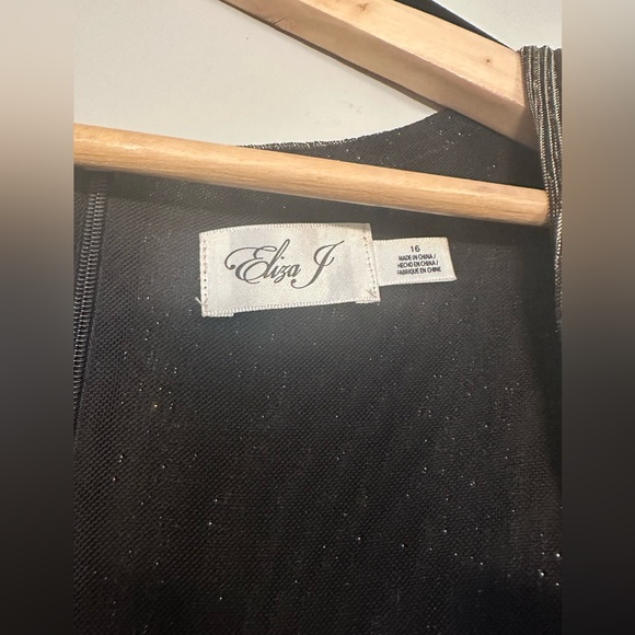 Eliza J Metallic Faux-Wrap Formal Dress - Picture 5 of 15